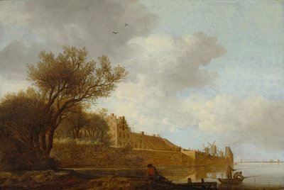 River Mouth with Fisherman in Front of a City by Anthonie Jansz. van der Croos  